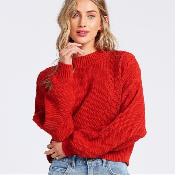 2X HP! NWT Billabong Great Escape Cable Knit Sweater - Picture 3 of 13